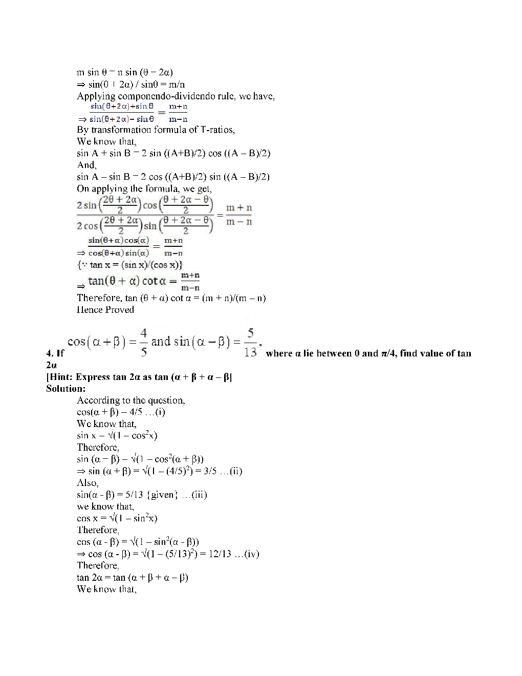 CBSE Class-11th Maths Term-II Exemplar - Page 5