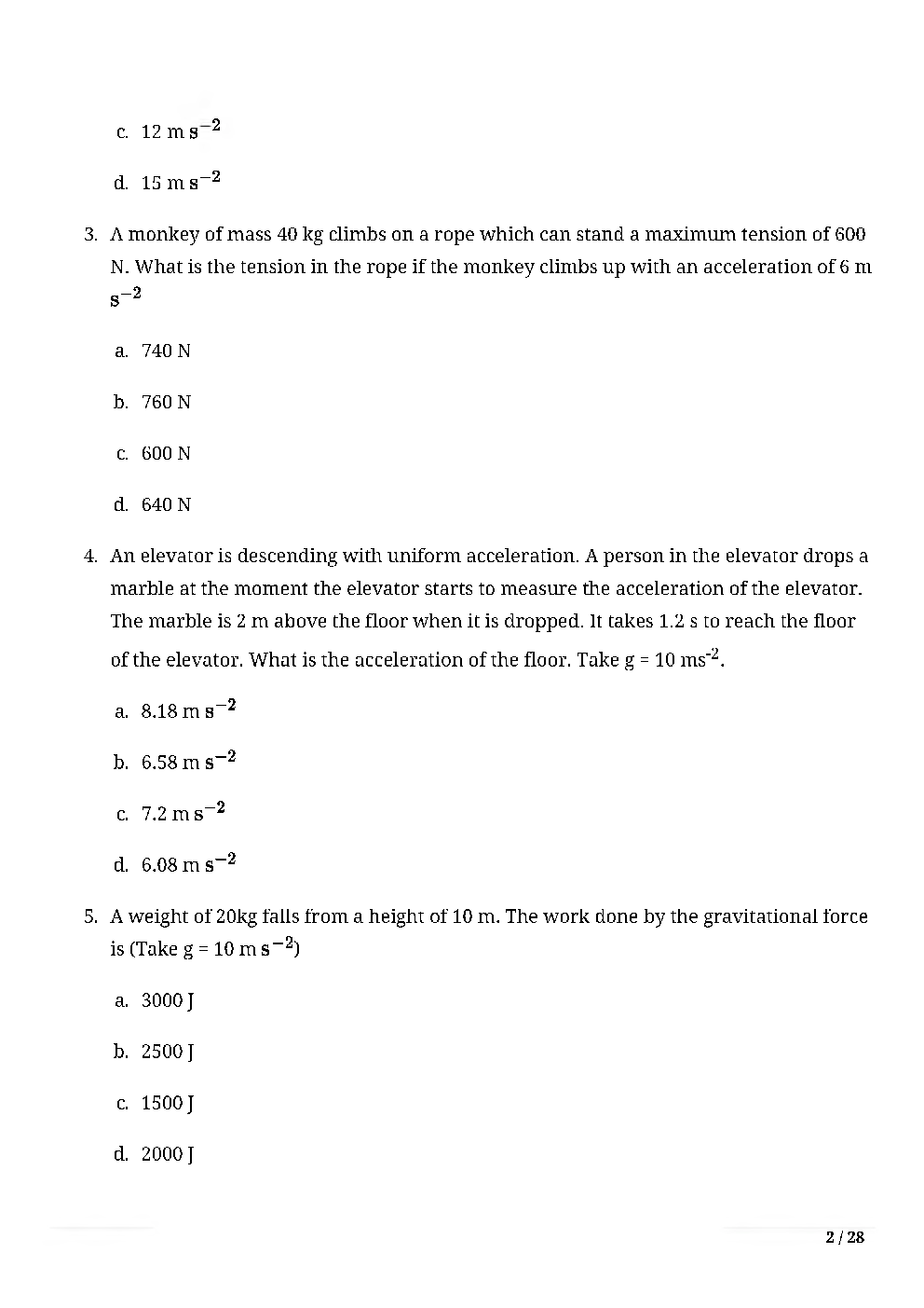 CBSE Class-11th Physics Term-II Sample Paper - Page 4