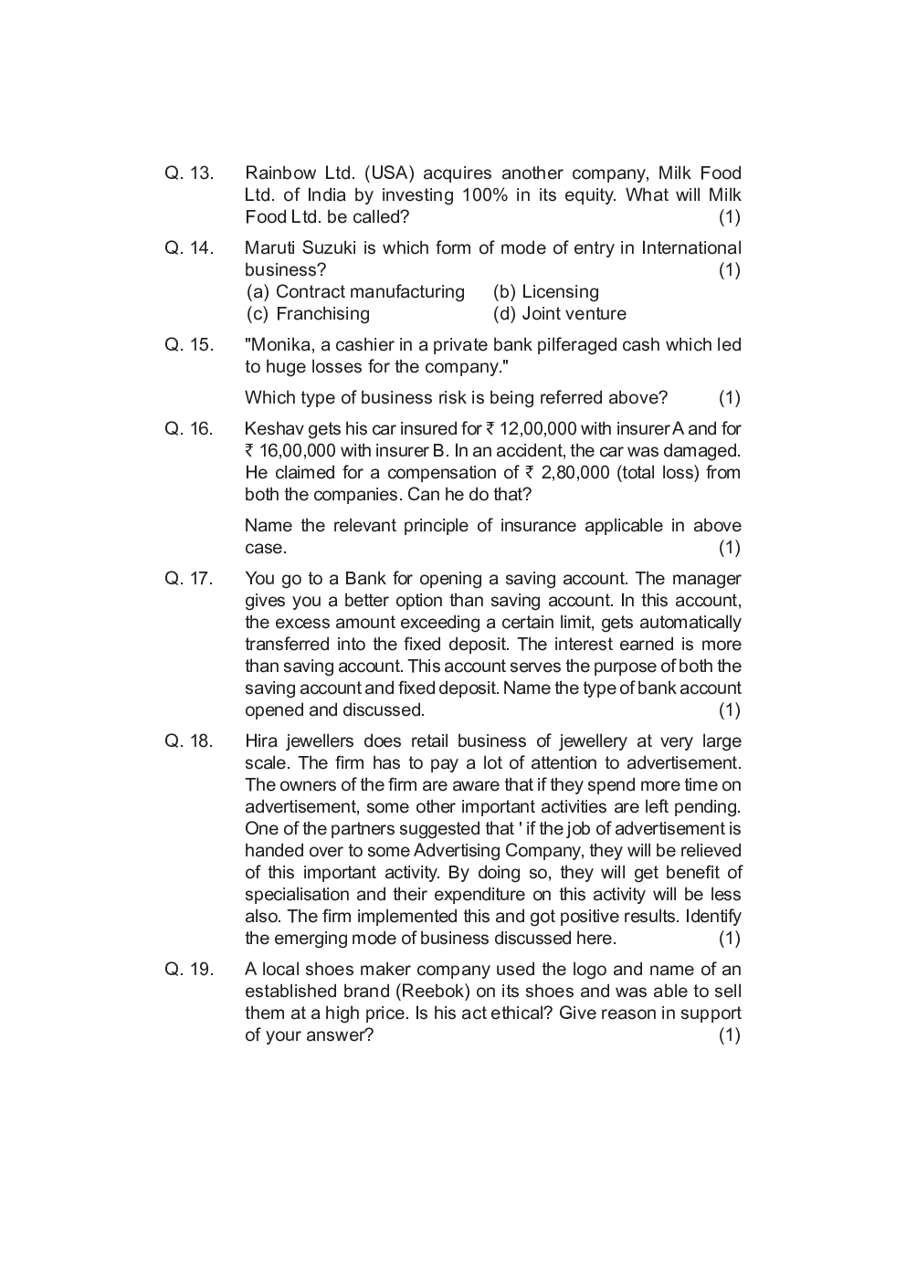 CBSE Class-11th Business Studies Previous Year Quetion Paper 2019-20 - Page 3