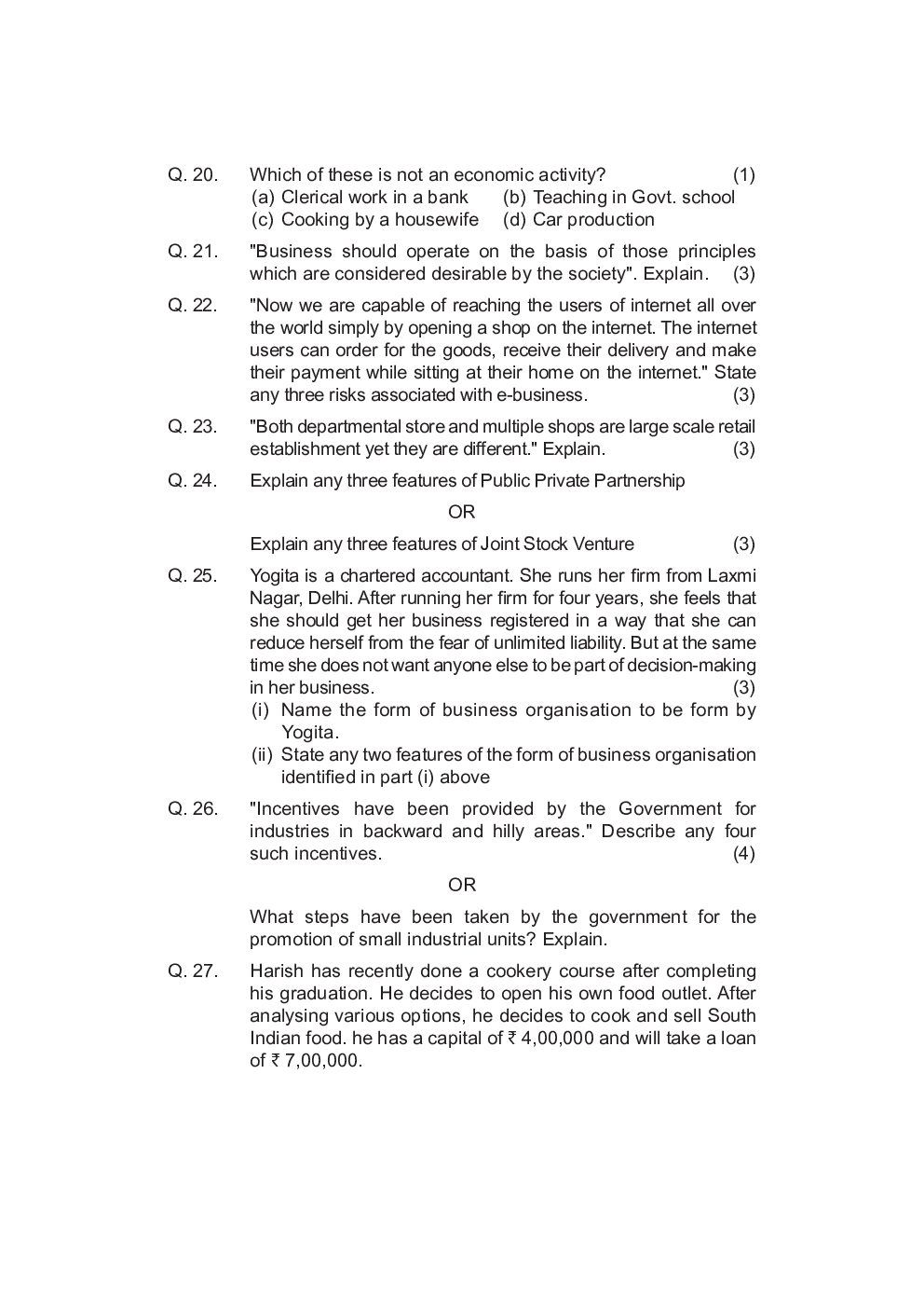 CBSE Class-11th Business Studies Previous Year Quetion Paper 2019-20 - Page 4