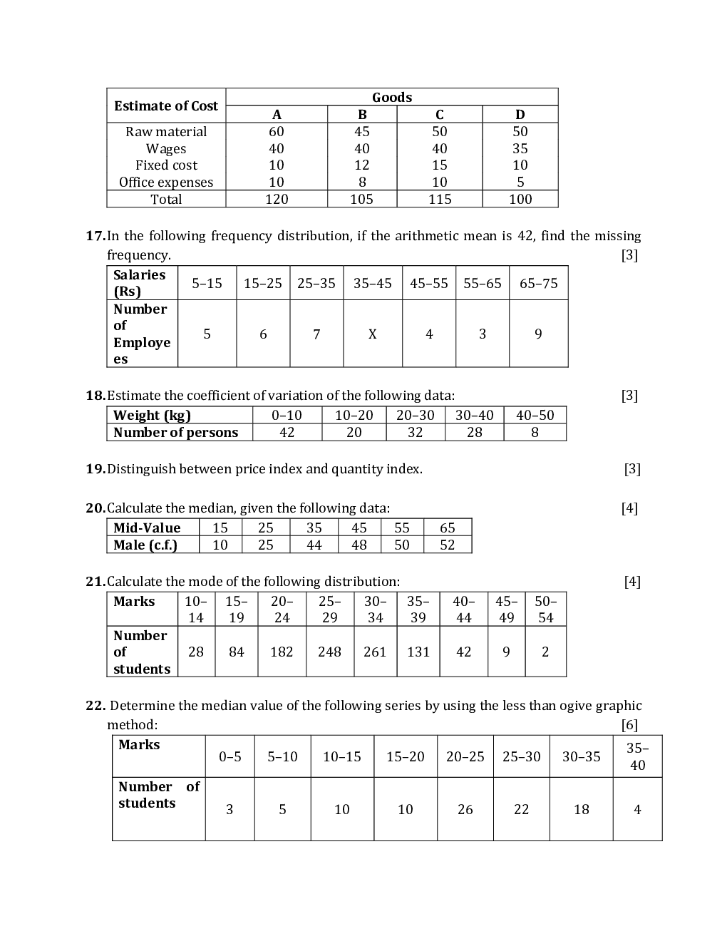 CBSE Class-11th Economics Previous Year Question Paper 2019-20 - Page 4