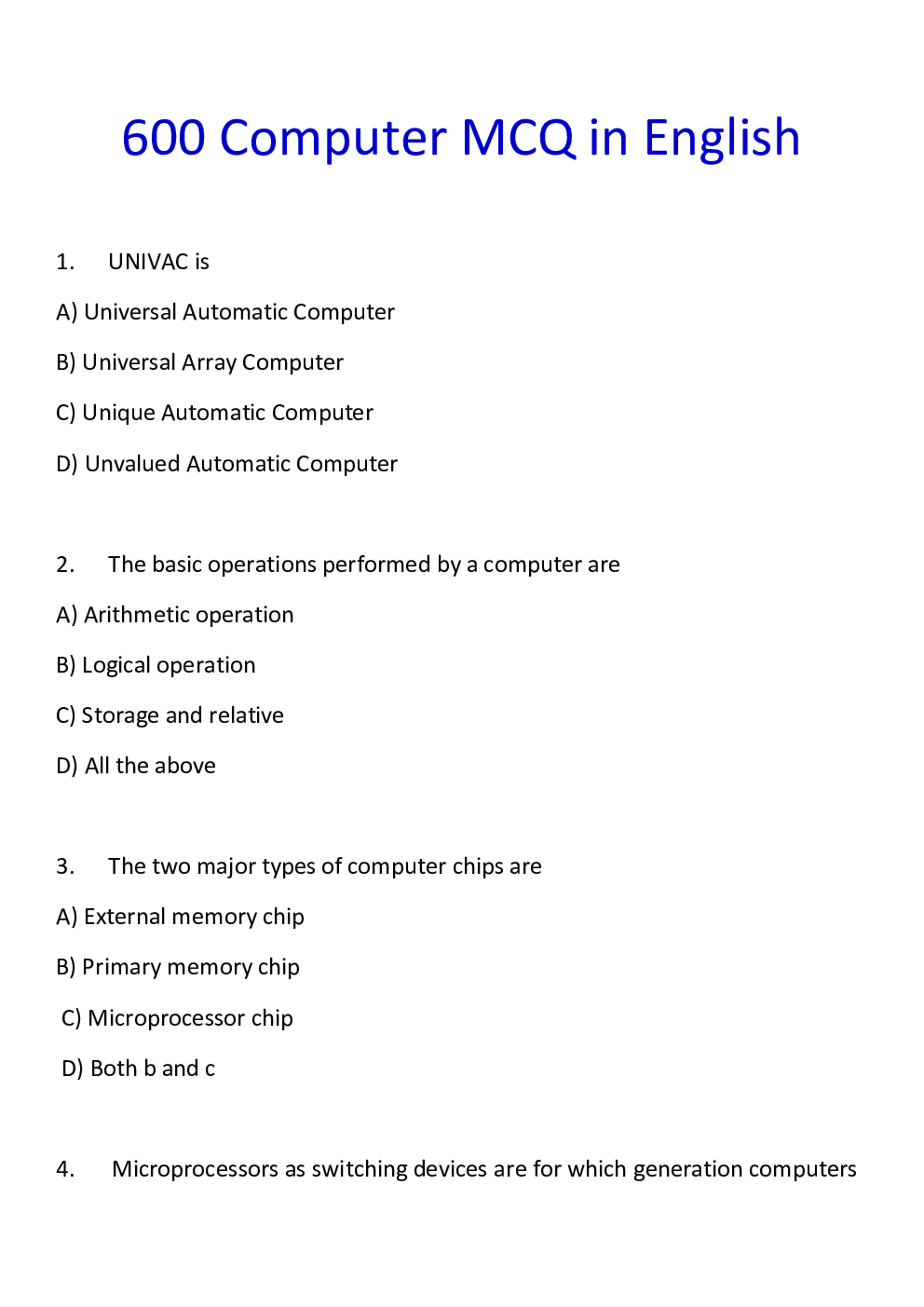 General Knowledge Computer Related MCQs in English for All Competitve Exam - Page 2