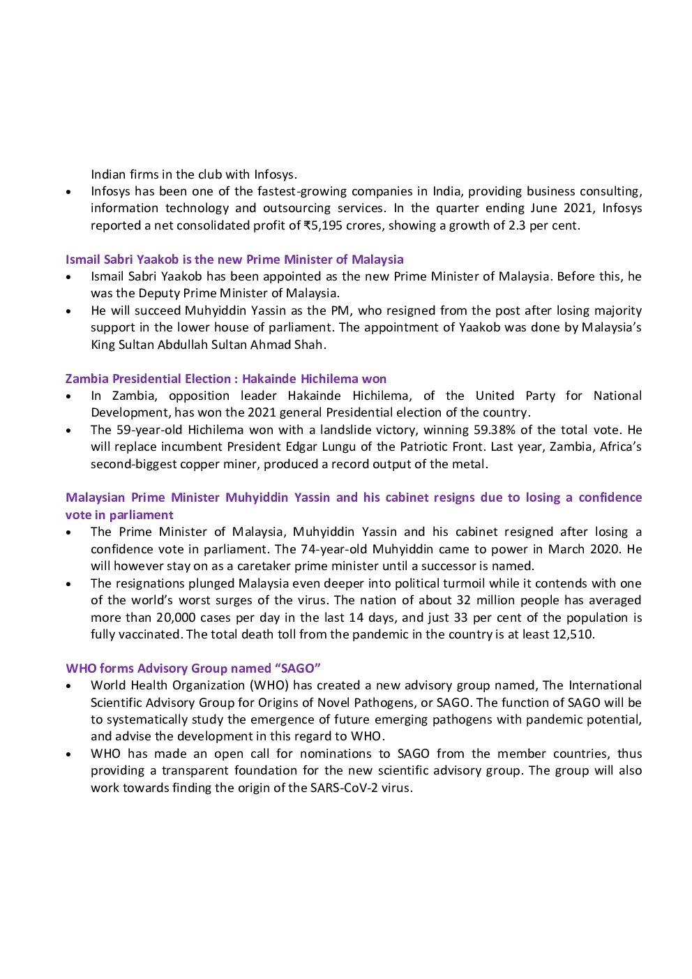 Current Affairs August 2021 in English - Page 4