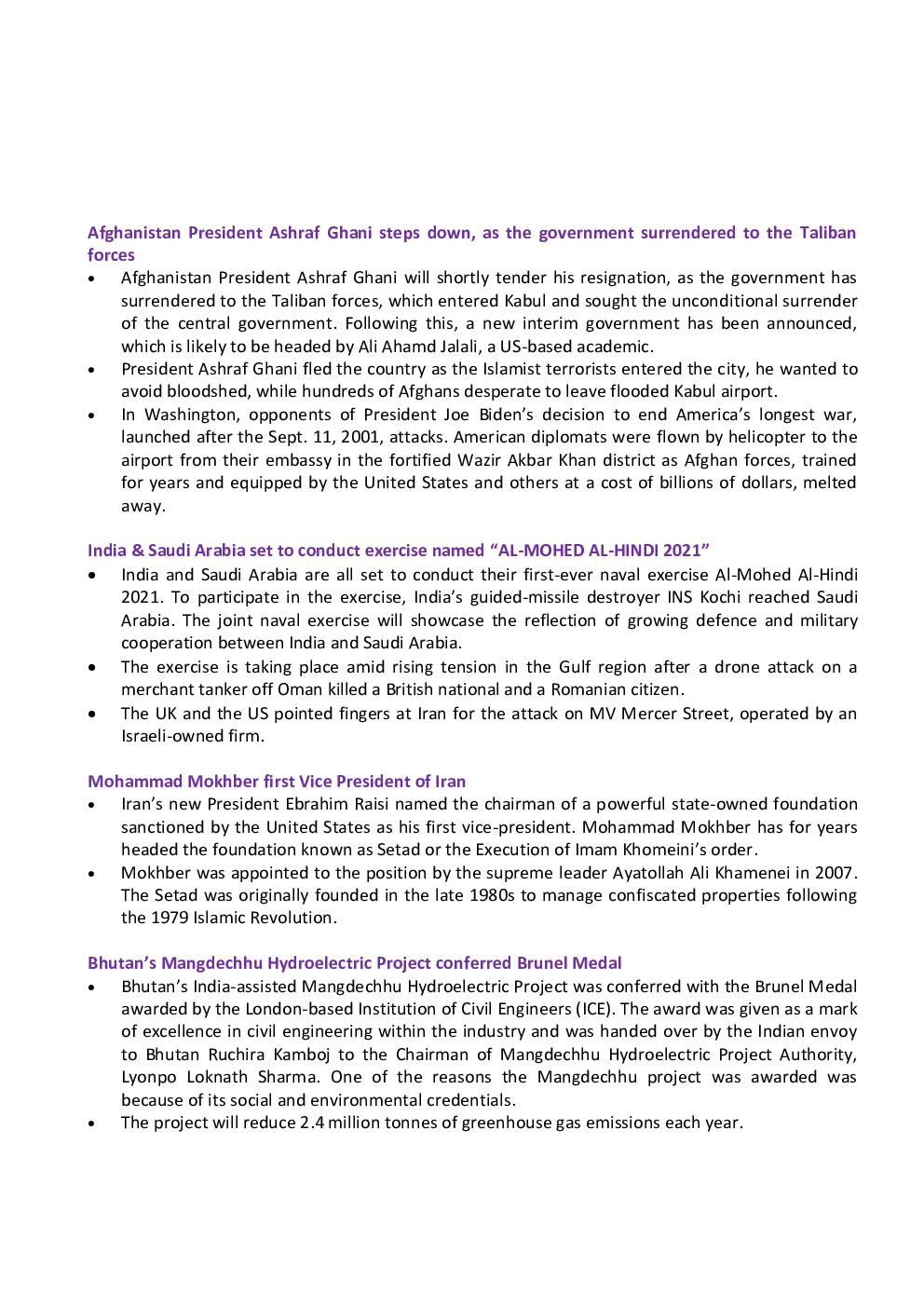 Current Affairs August 2021 in English - Page 5