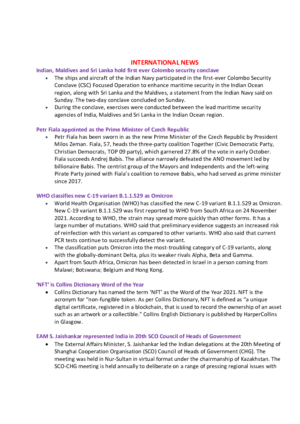 Current Affairs November 2021 in English - Page 3