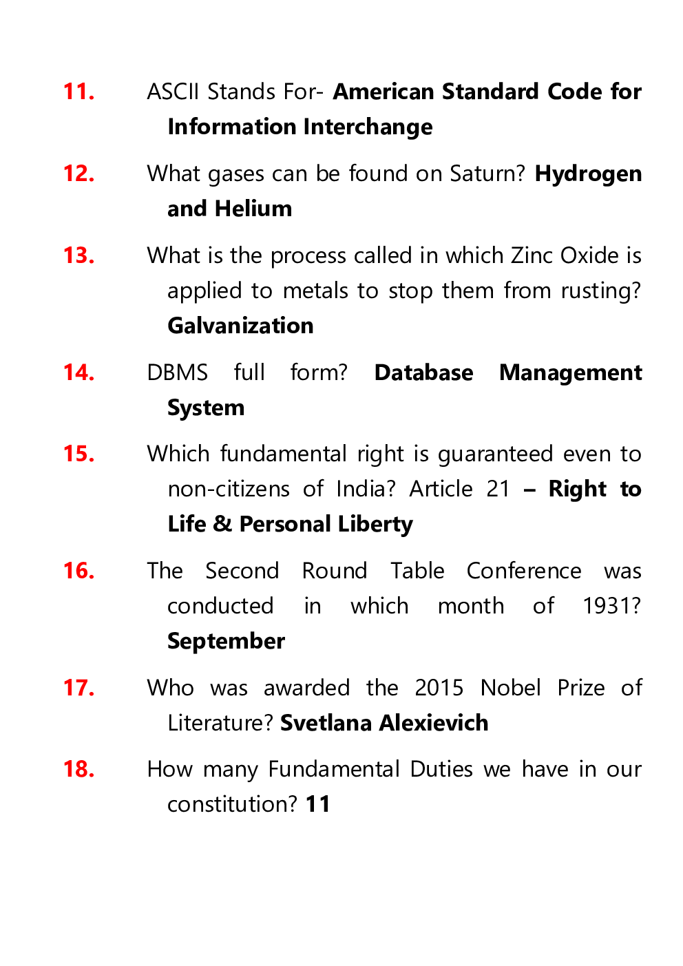 General Knowledge Top Question Answer In English for Competitve Exam  - Page 3