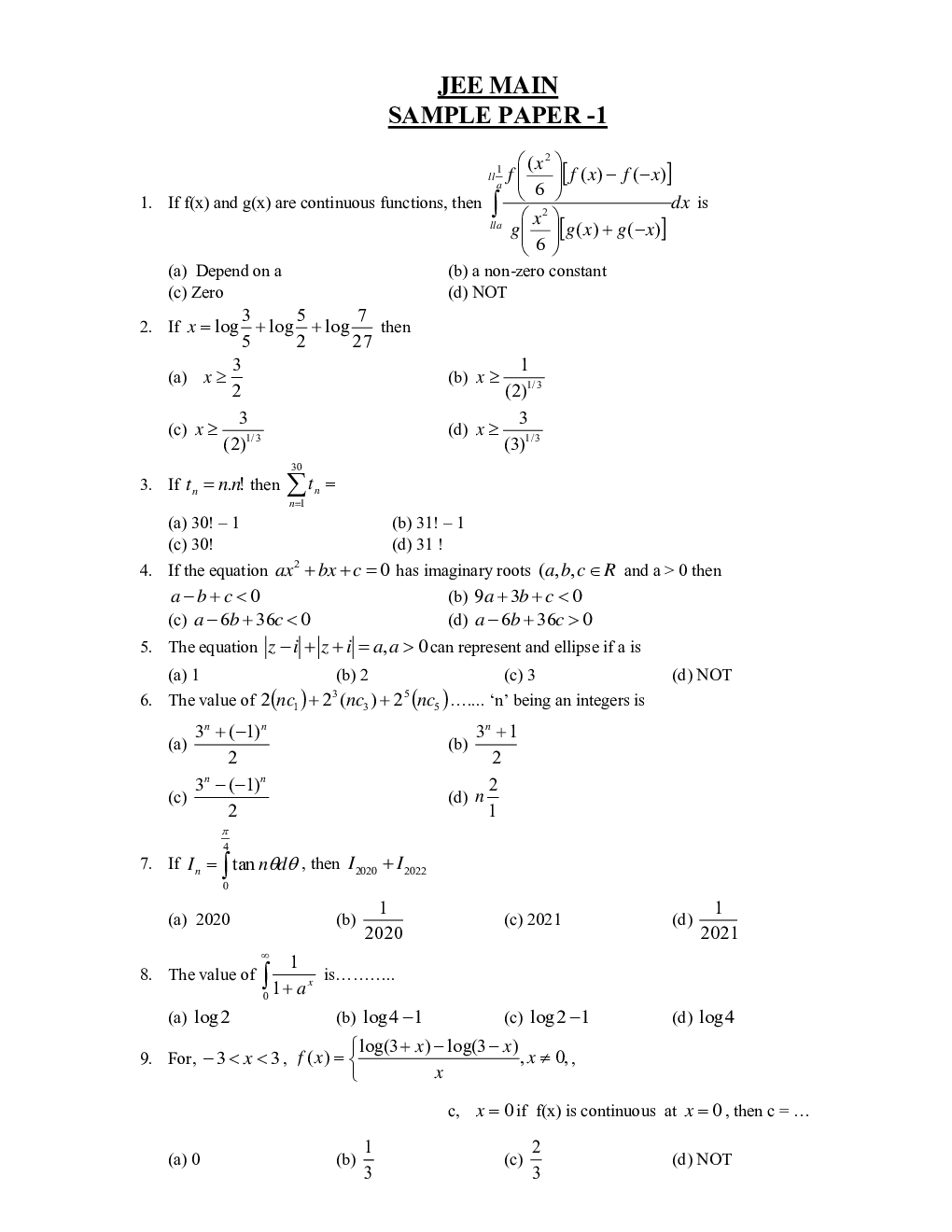 10 Solved Sample Papers For IIT-JEE Mains - Page 3