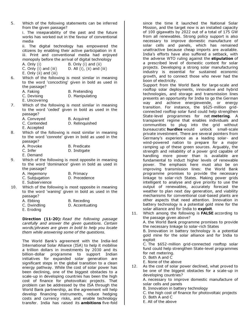 IBPS SO Mains Agriculture Officer Previous Year Question Paper-2019 With Answer - Page 3