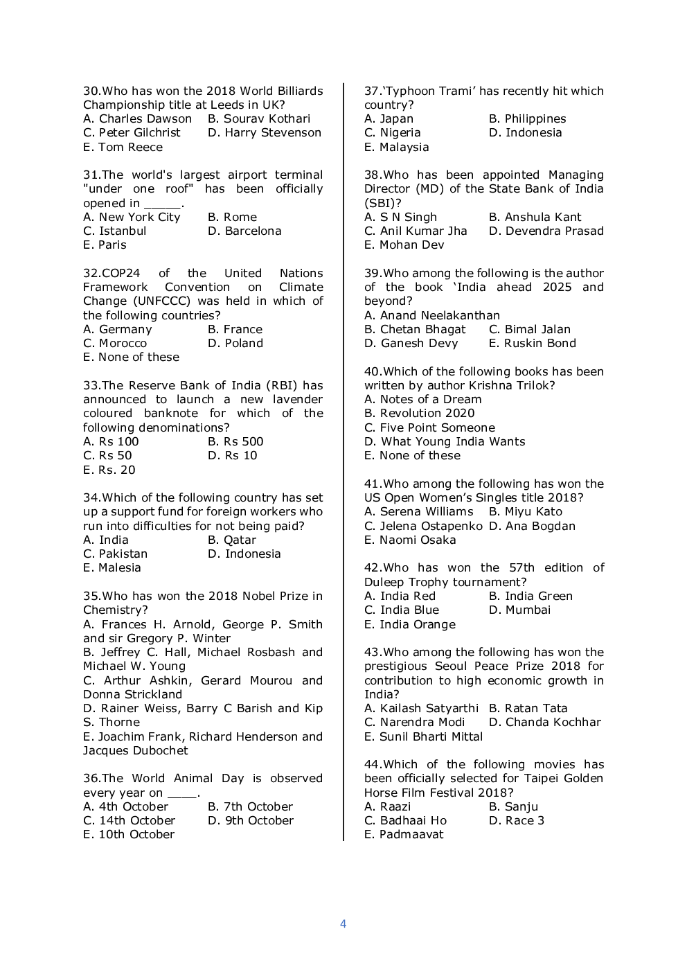 IBPS SO Mains Law Officer Previous Year Question Paper-2018 With Answer - Page 4