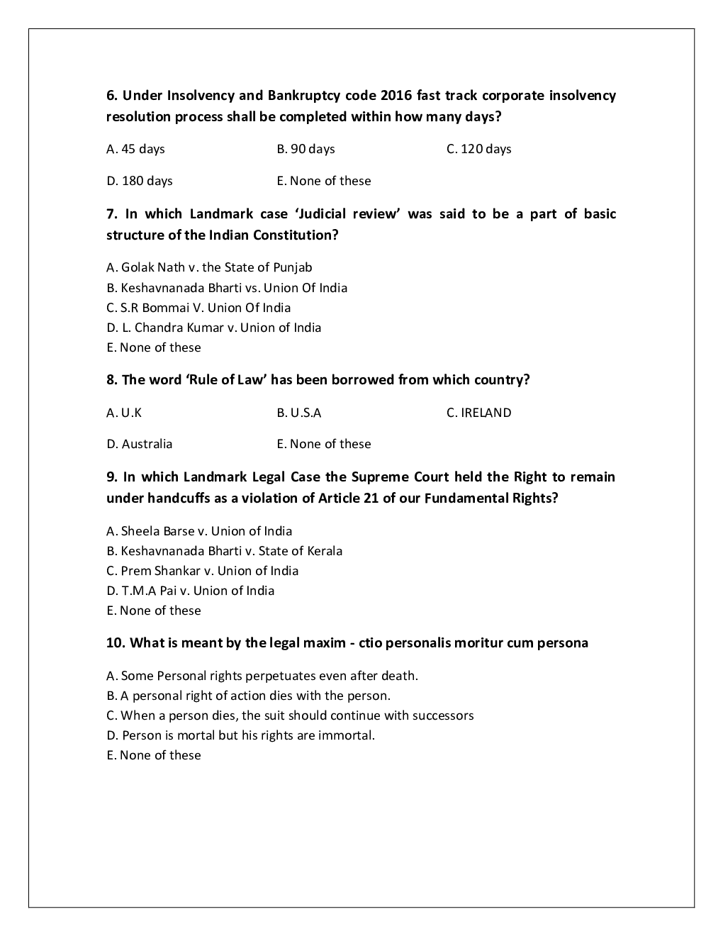 IBPS SO Mains Law Officer Previous Year Question Paper-2020 With Answer - Page 3