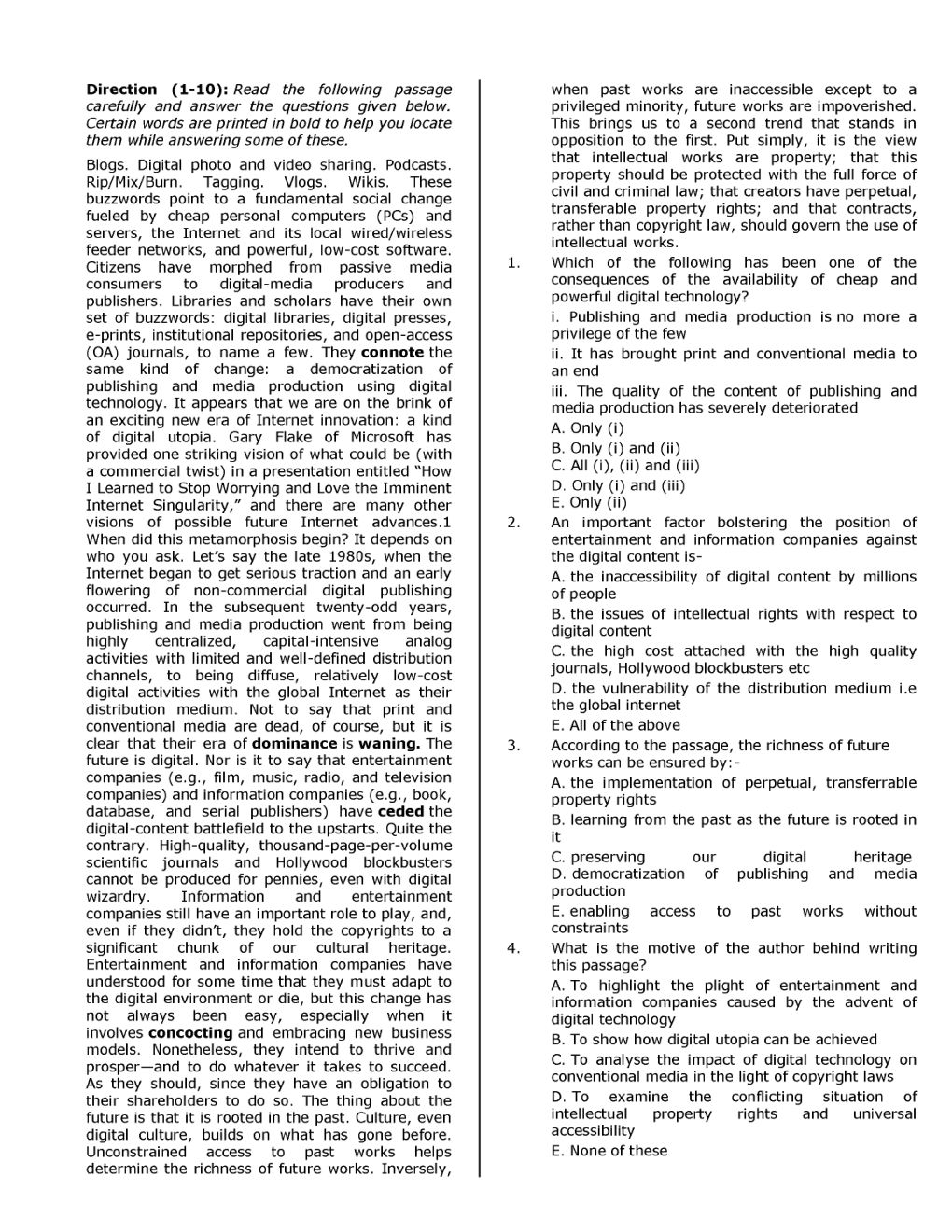 IBPS SO Mains IT Officer Previous Year Question Paper-2019 With Answer - Page 2