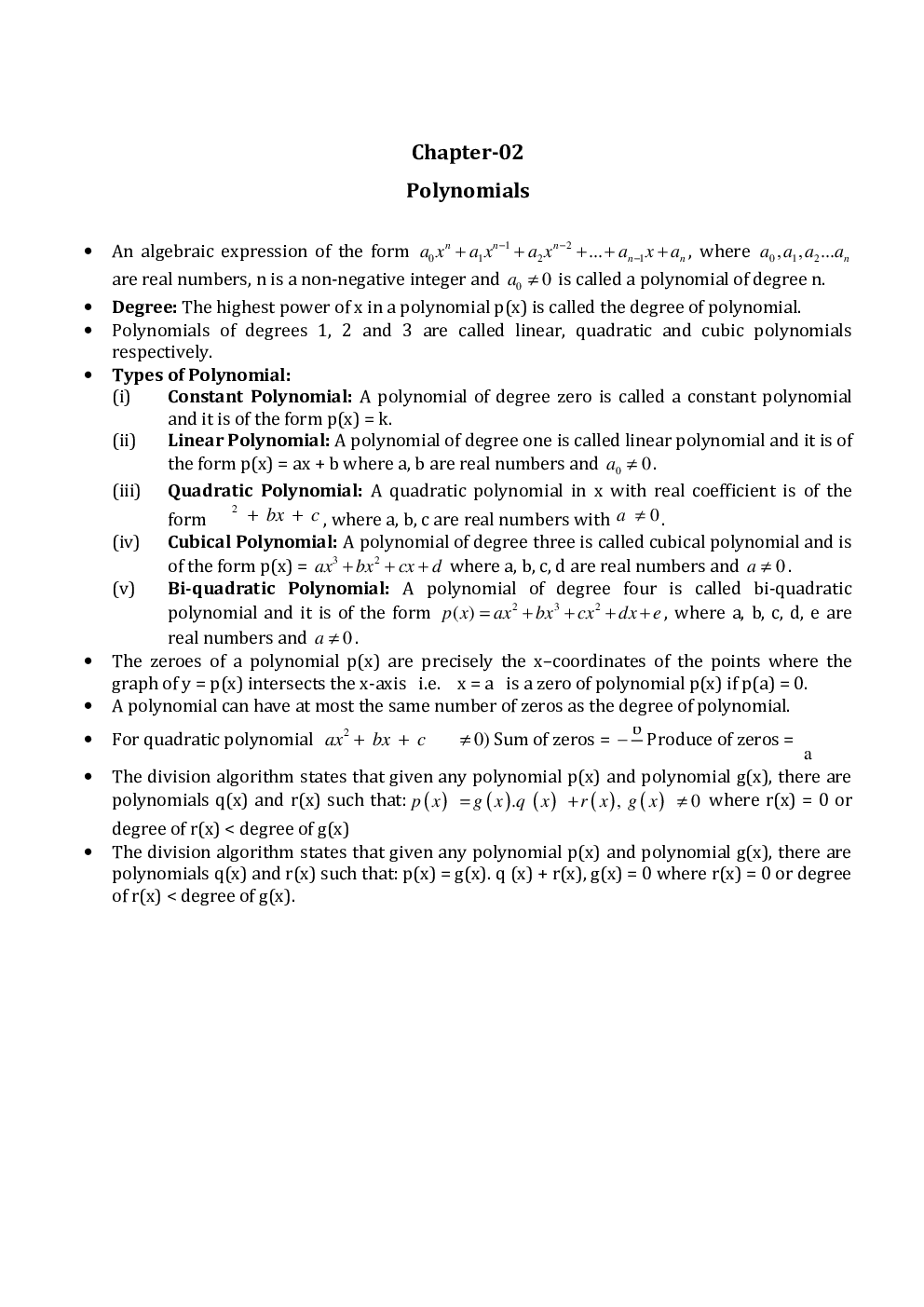 CBSE Class 10 Mathematics Notes For Term-2 2022 Exam - Page 3