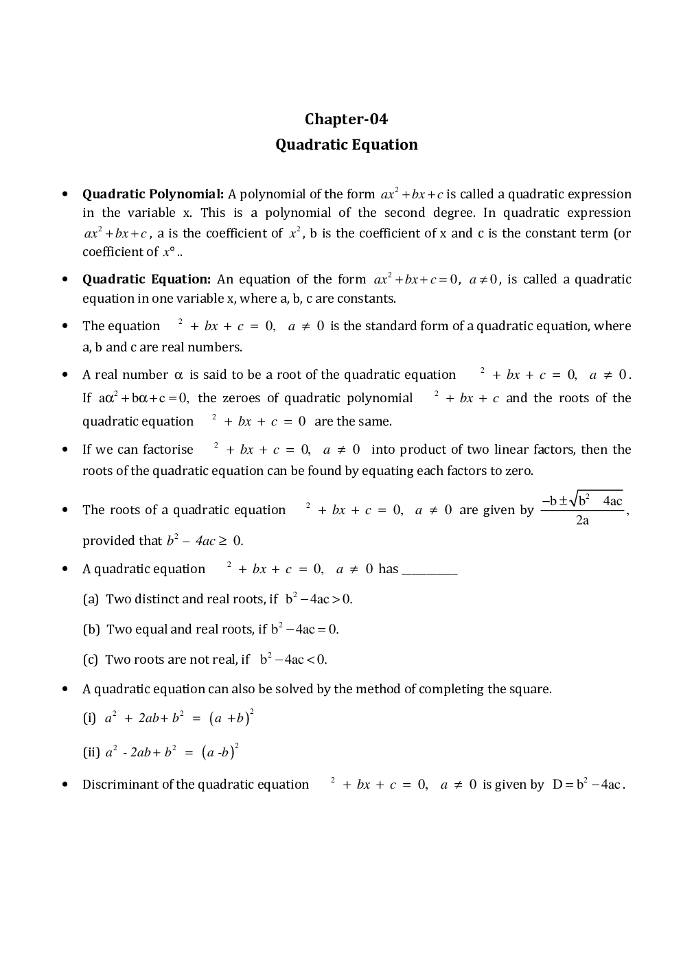 CBSE Class 10 Mathematics Notes For Term-2 2022 Exam - Page 5