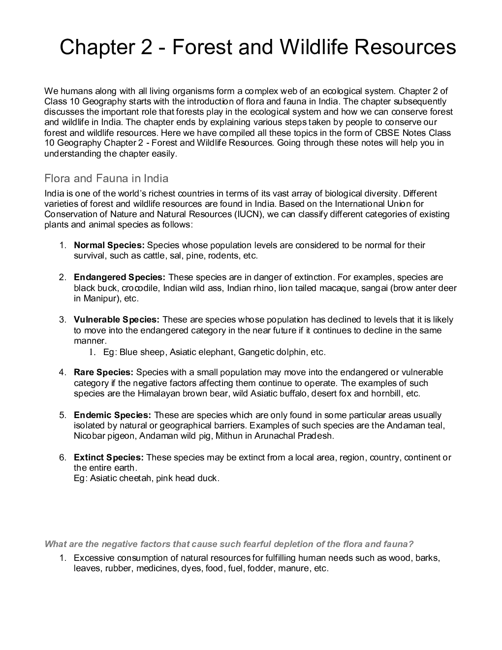 Download CBSE Class 10 Social Science Geography Notes For Term2 2022 Exam by Panel Of Experts