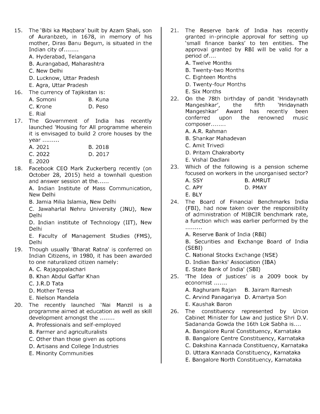 RBI Grade B Question Paper With Solution 2015 - Page 3