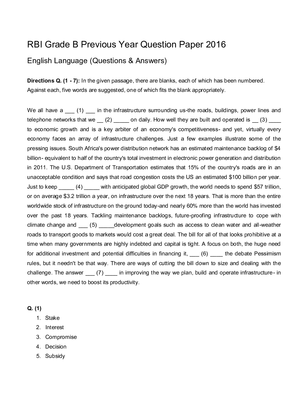 RBI Grade B Question Paper With Solution 2016 - Page 2