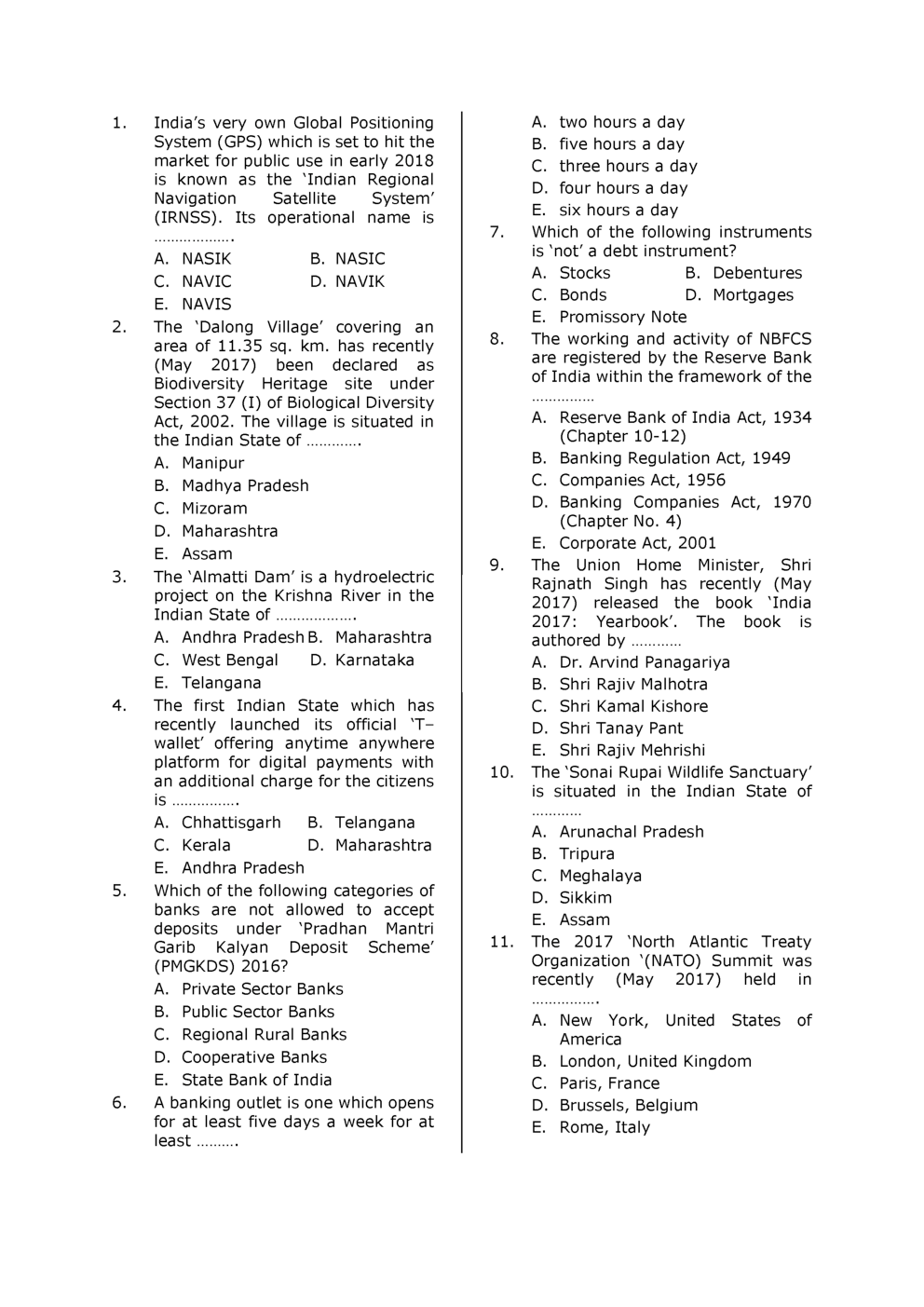 RBI Grade B Question Paper With Solution 2017 - Page 2