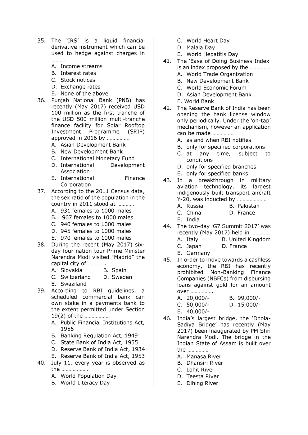 RBI Grade B Question Paper With Solution 2017 - Page 5