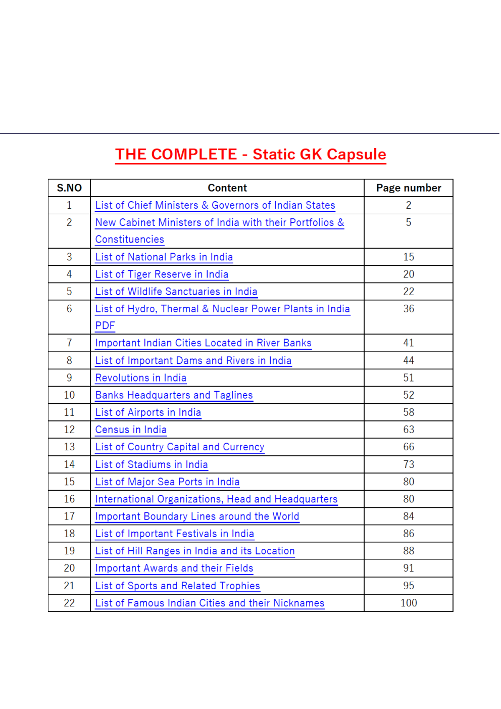 Complete Static GK Notes for All Competitive Exams - Page 2