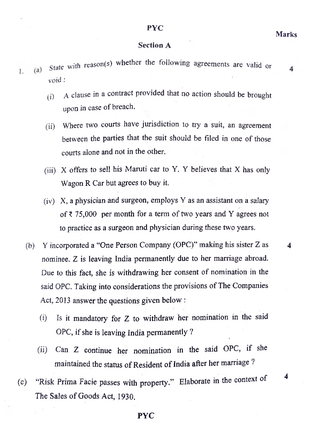 CA Foudation Business Law Question paper-2021 - Page 2