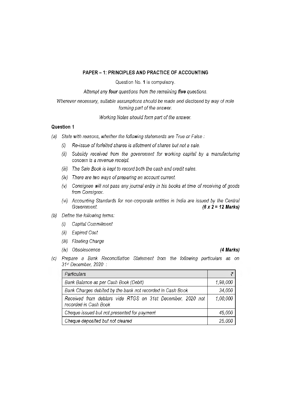 CA Foudation Business Mathematics Logical Reasoning and StatisticsQuestion paper-2021 - Page 2