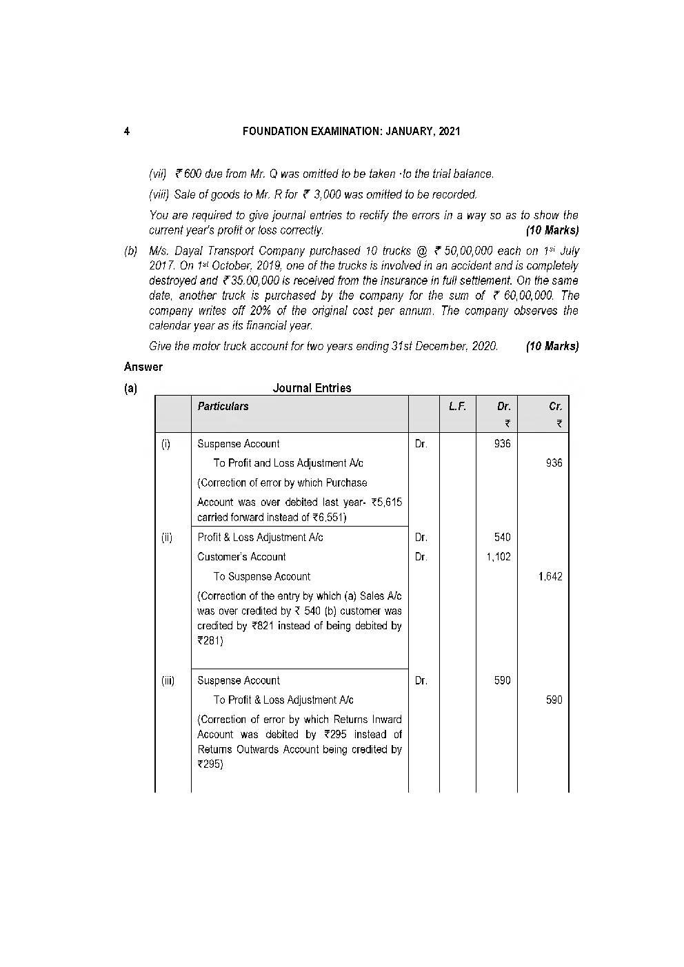 CA Foudation Business Mathematics Logical Reasoning and StatisticsQuestion paper-2021 - Page 5