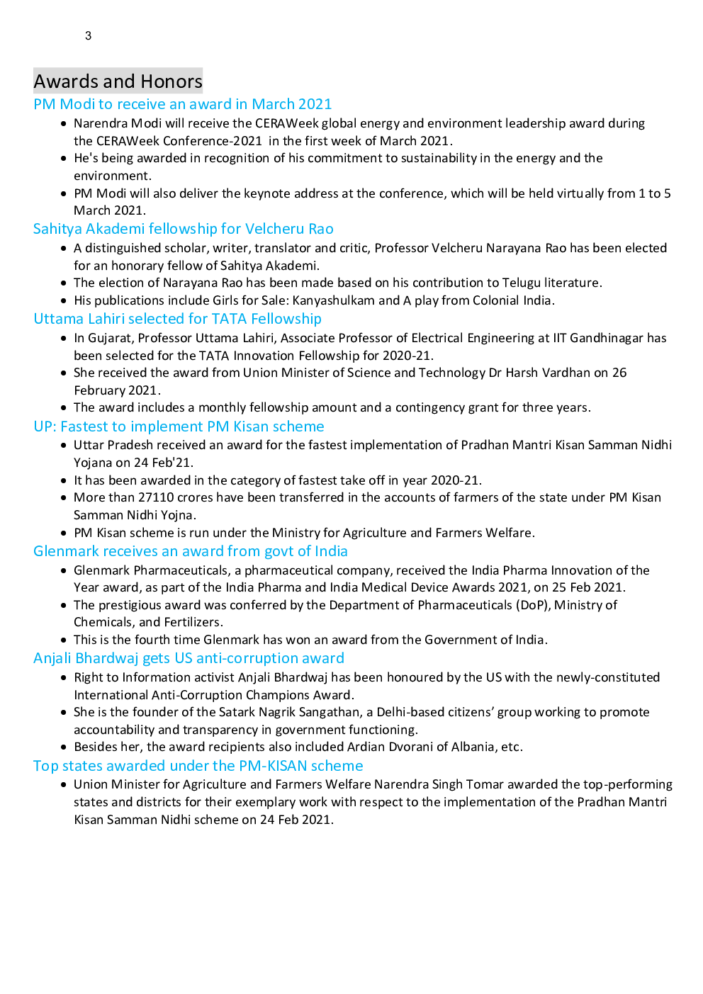 Monthly Current Affairs Capsule February 2021 - Page 3