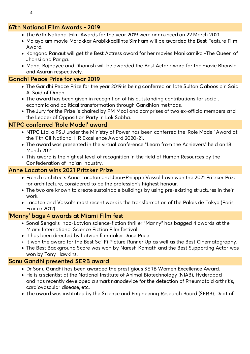 Monthly Current Affairs Capsule March 2021 - Page 4
