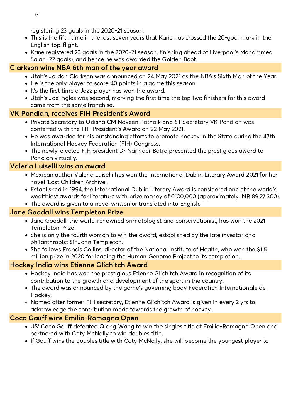 Monthly Current Affairs Capsule May 2021 - Page 5