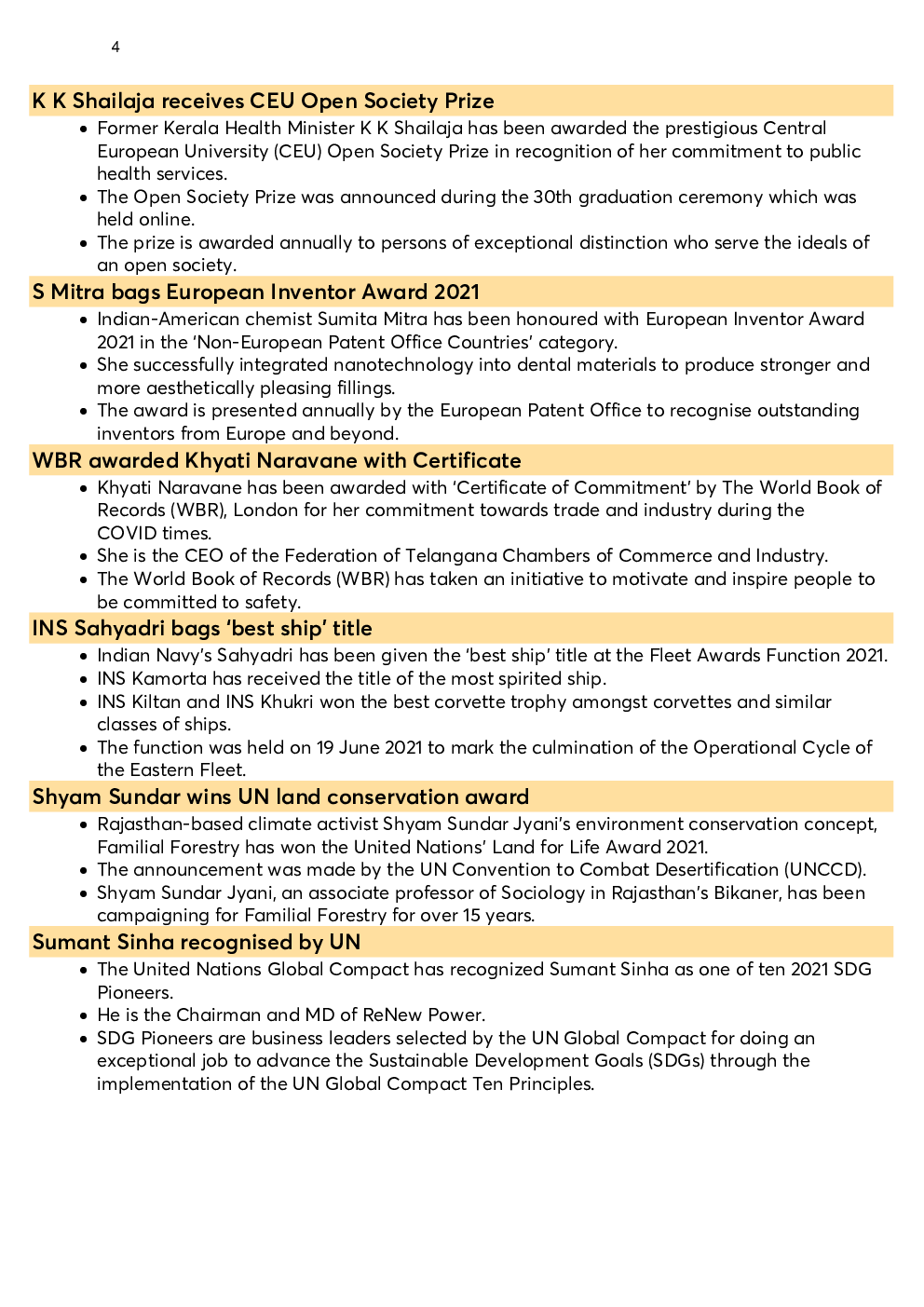 Monthly Current Affairs Capsule June 2021 - Page 4