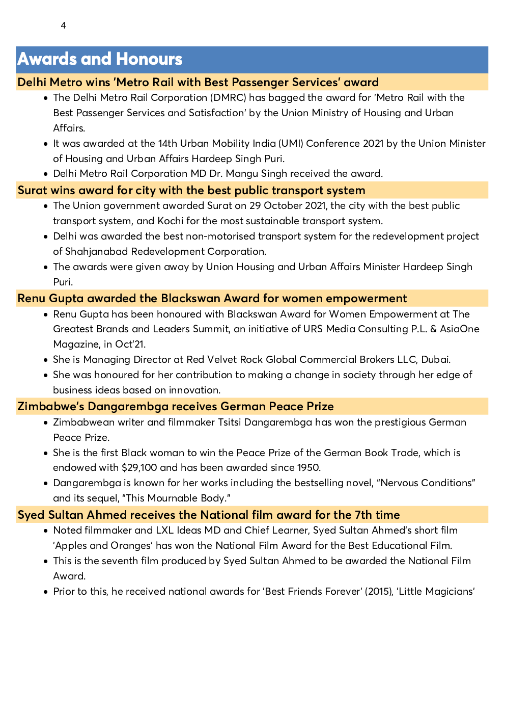 Monthly Current Affairs Capsule October 2021 - Page 4