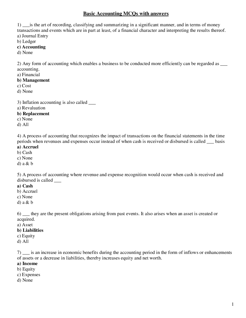 CA Foundation MCQs Paper-1 Principle And Practice Of Accounting - Page 2
