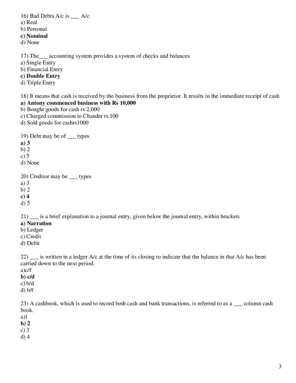 CA Foundation MCQs Paper-1 Principle And Practice Of Accounting - Page 4