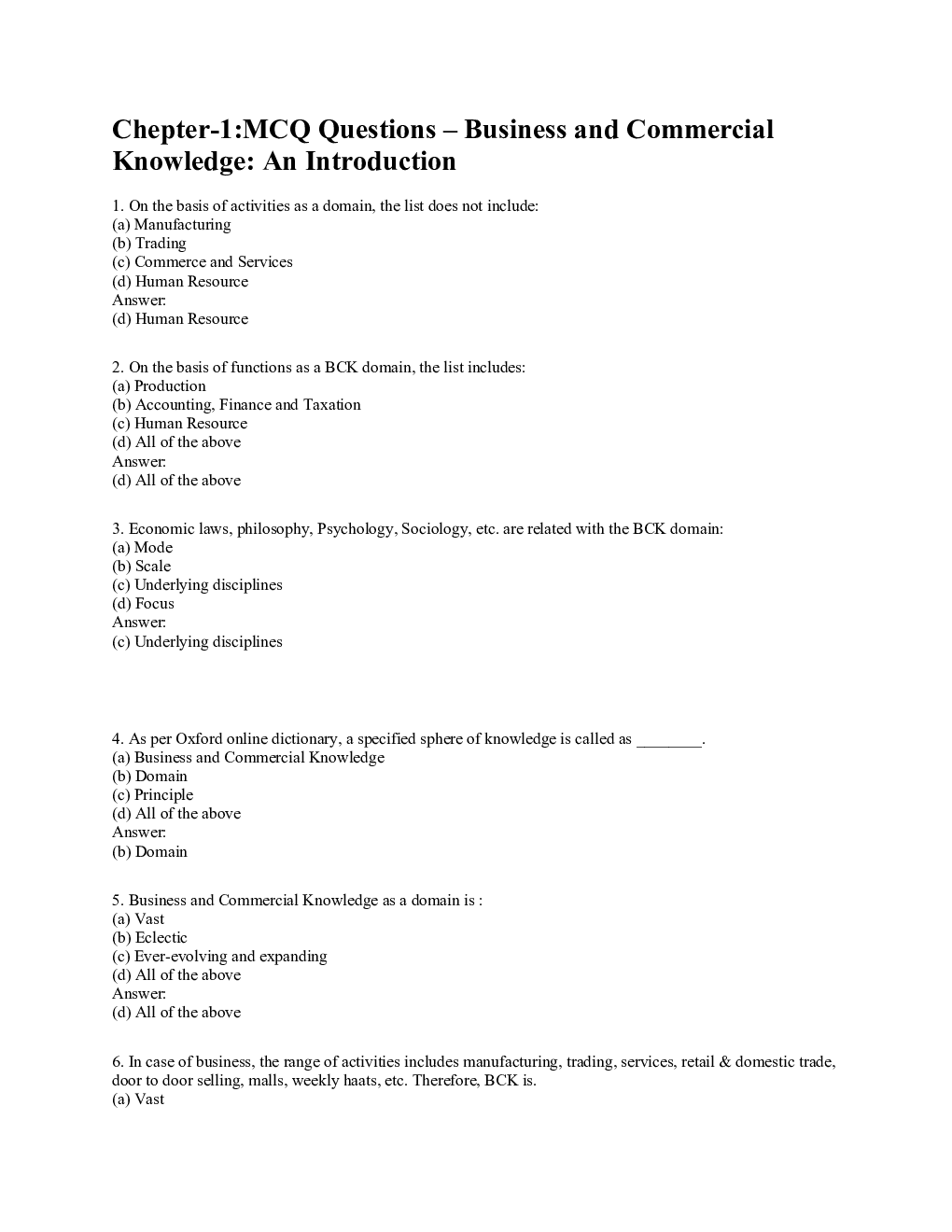 CA Foundation MCQs Paper-4 Business Economics And Business And Commercial Knowledge - Page 2