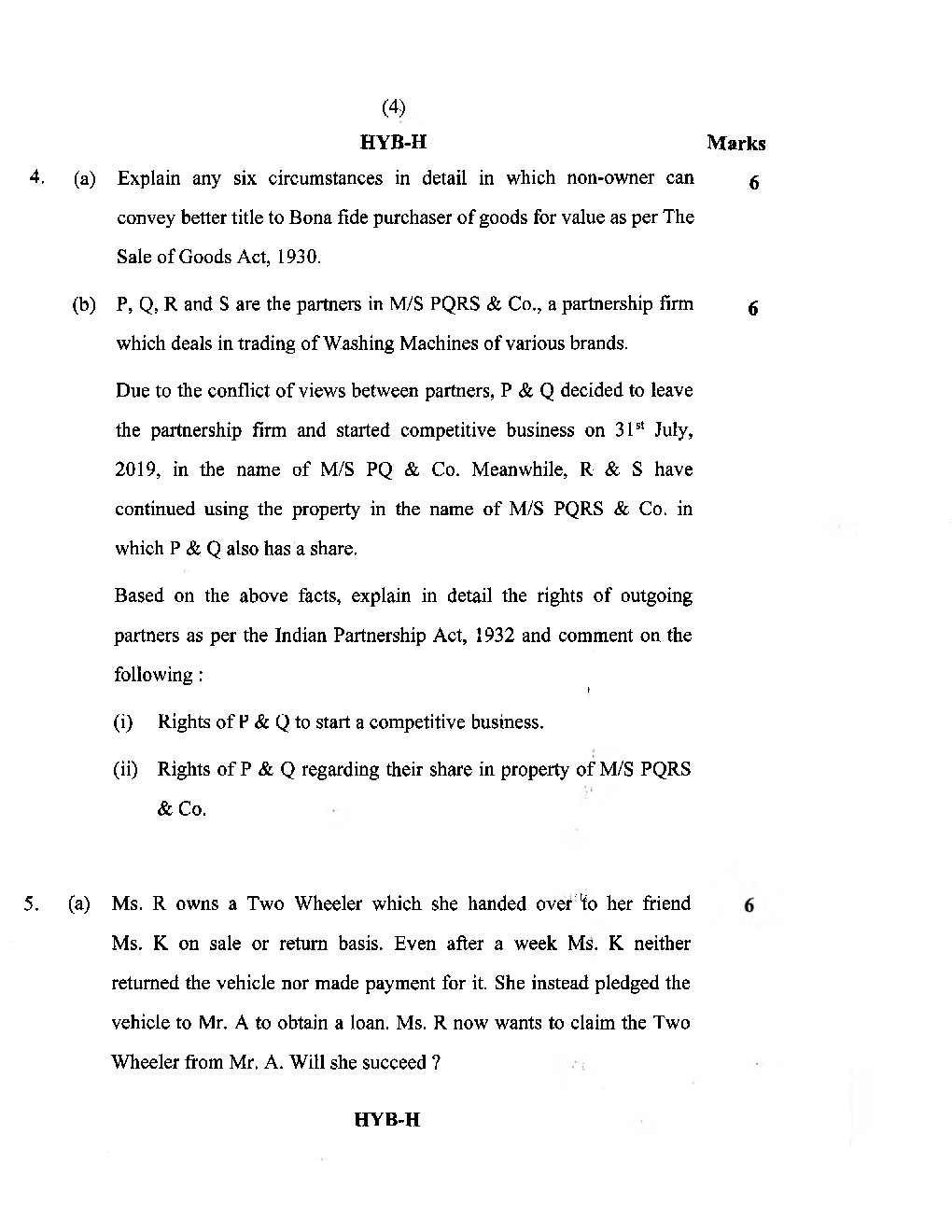 CA Foundation Previous Year Question Paper-2020 - Page 5