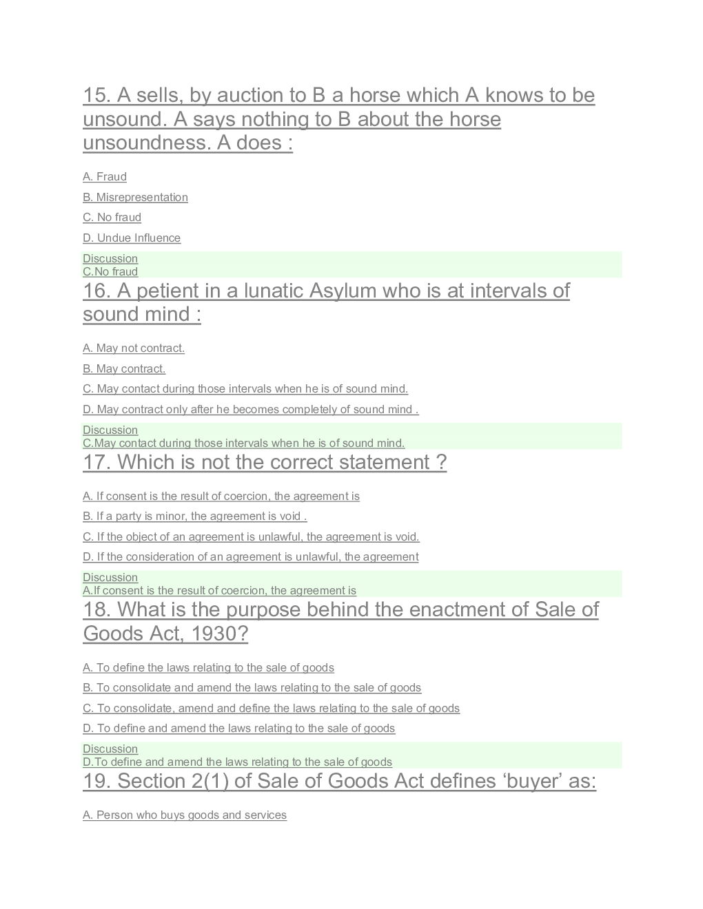 CA Foundation MCQs Paper-2 Business Laws And Business Correspondence And Reporting - Page 5