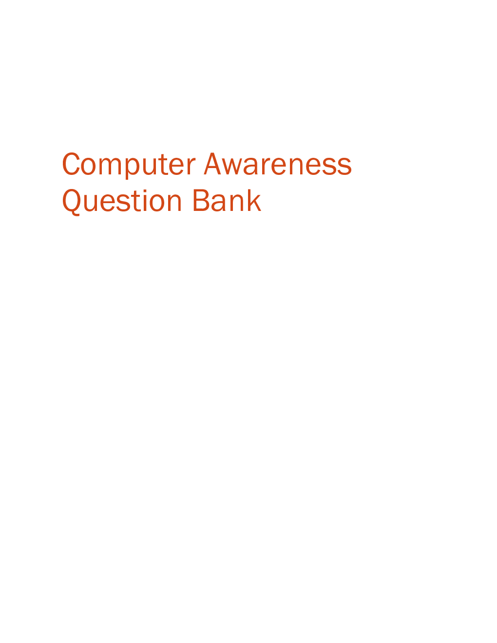 Computer Awareness Question Bank - Competitive Exam Preparation - Page 2