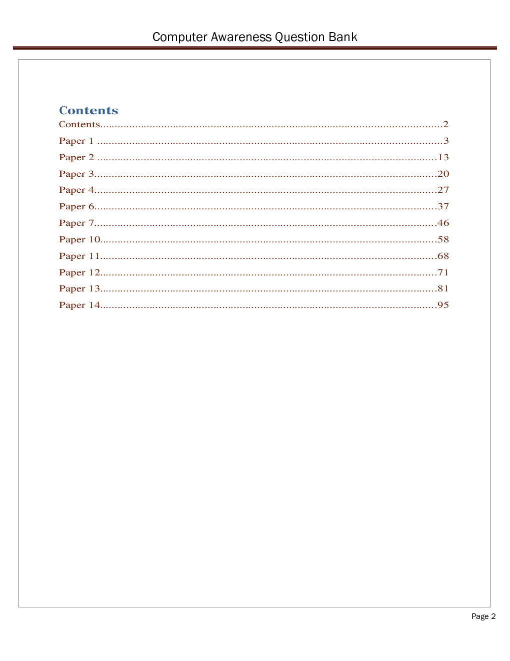 Computer Awareness Question Bank - Competitive Exam Preparation - Page 3