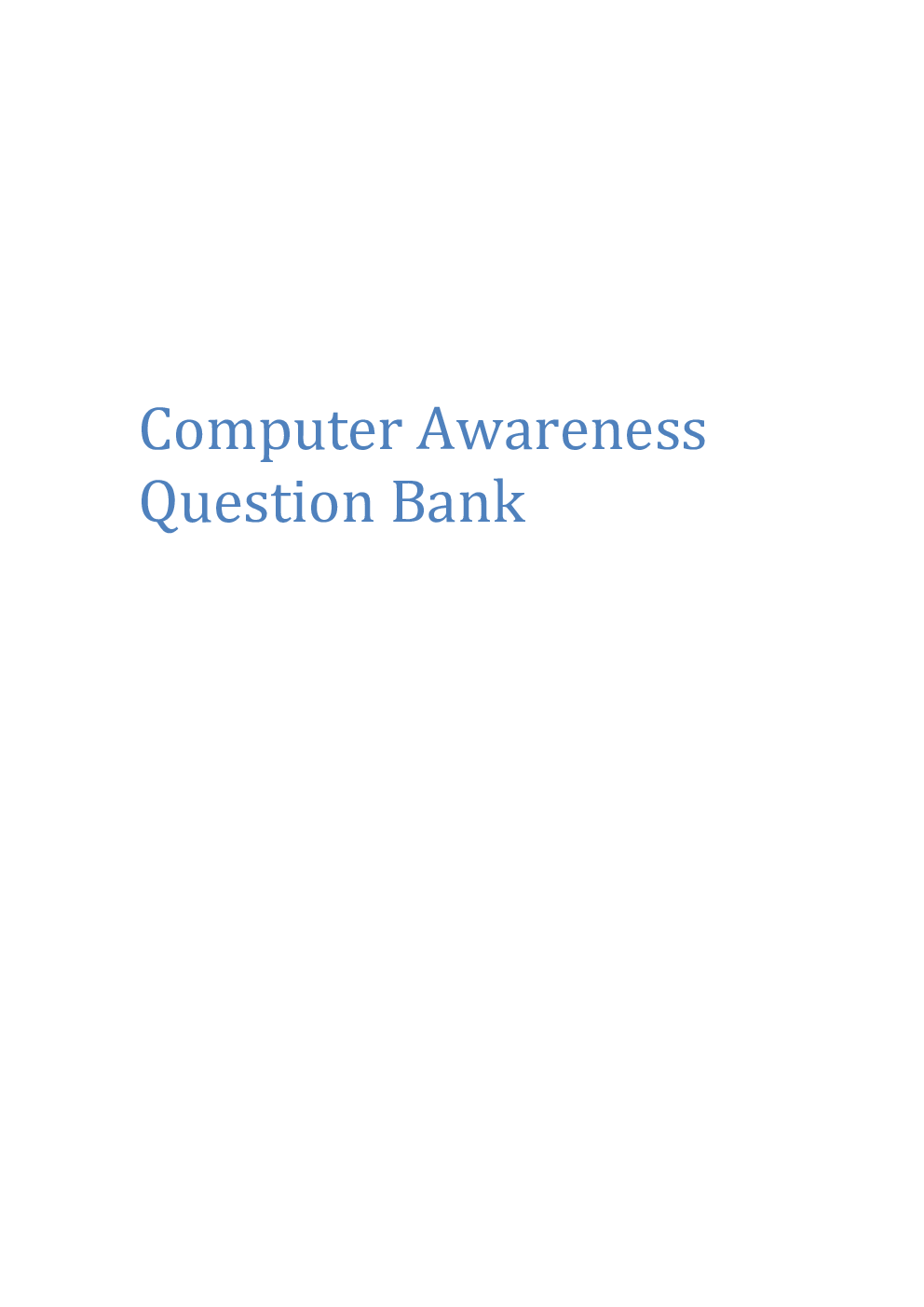 Computer Awareness Question and Answer - Competitive Exam Preparation - Page 2