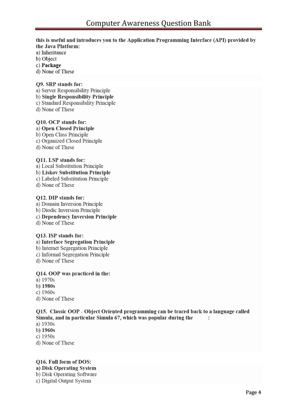 Computer Awareness Question and Answer - Competitive Exam Preparation - Page 5