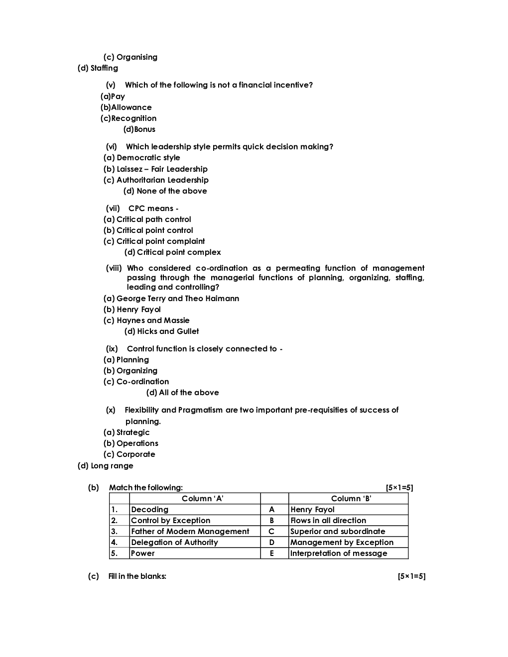 CS Foundation Sample Paper-1 Fundamental Of Economics And Management - Page 5