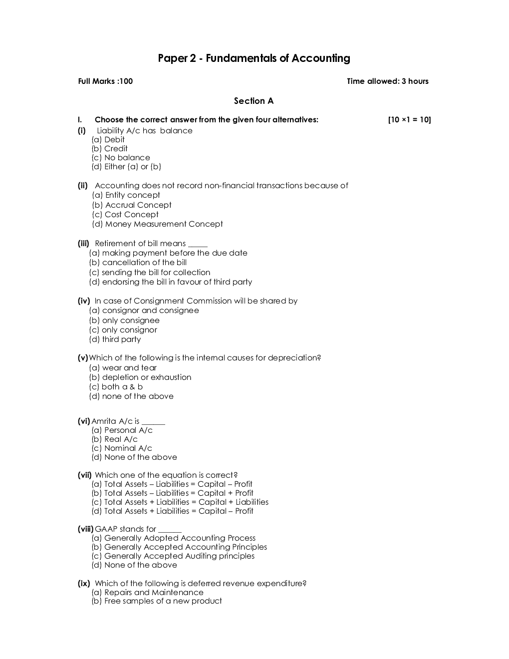 CS Foundation Sample Paper-2 Fundamental Of Accounting - Page 2