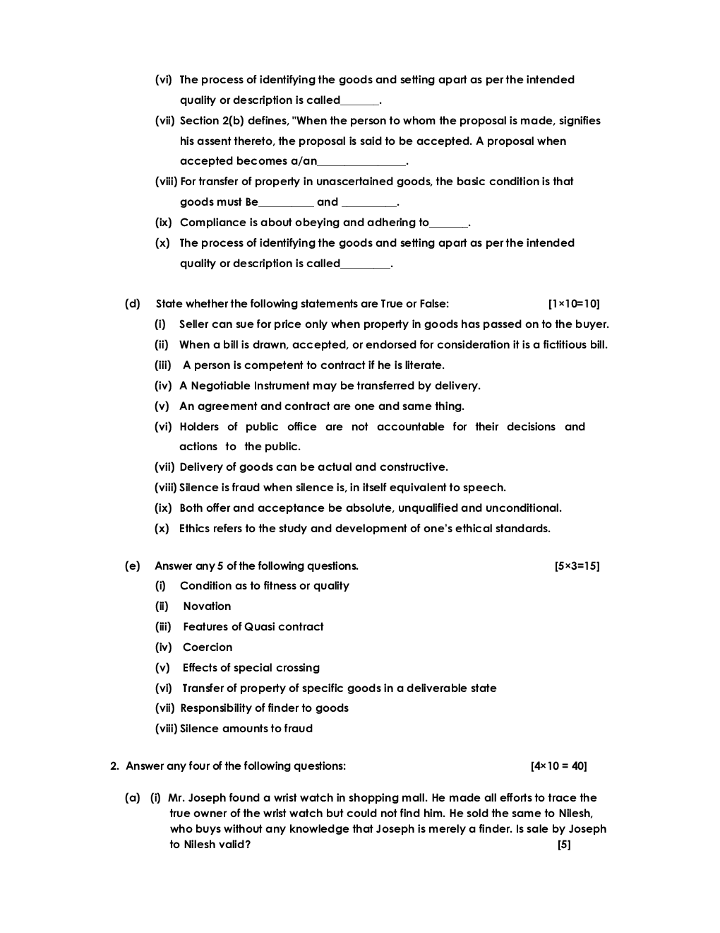 CS Foundation Sample Paper-3 Fundamental Of Law And Ethics - Page 4