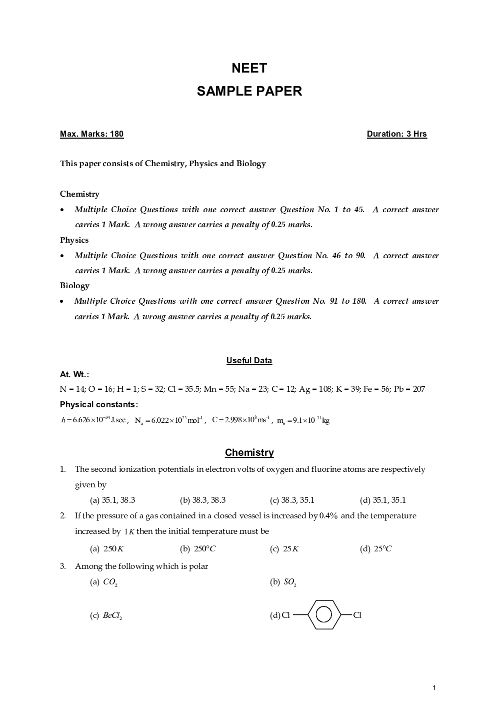 NEET 2022 Sample Paper 2 - Page 2
