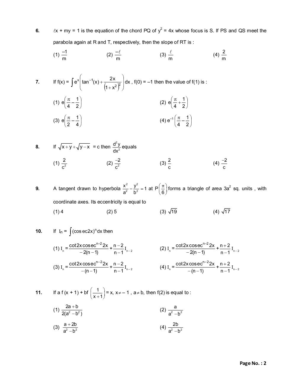 JEE Main Sample Paper Set 8 - Page 3