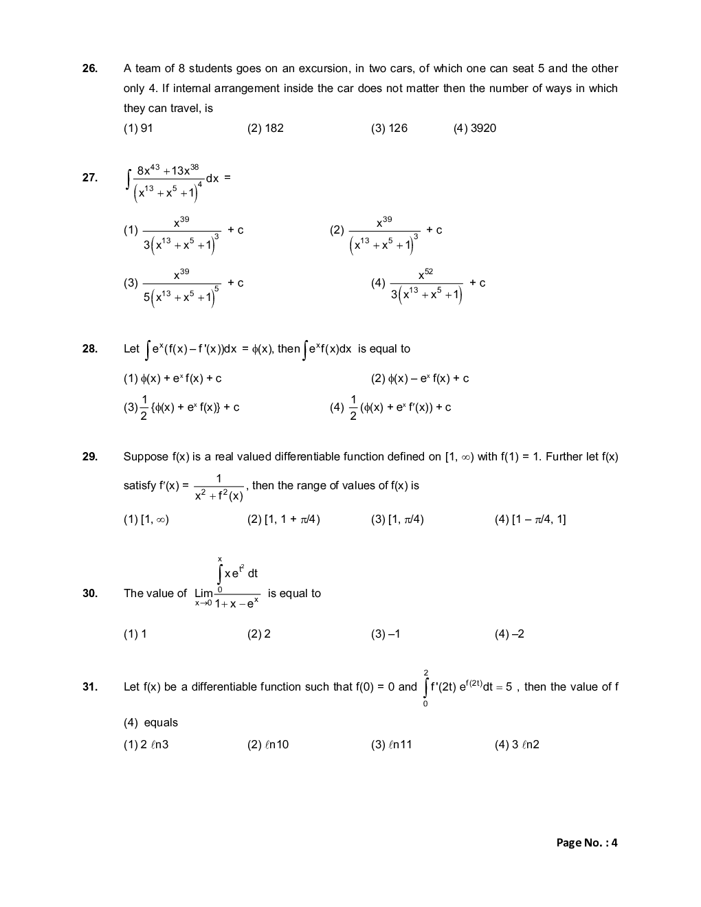 JEE Main Sample Paper Set 20 - Page 5