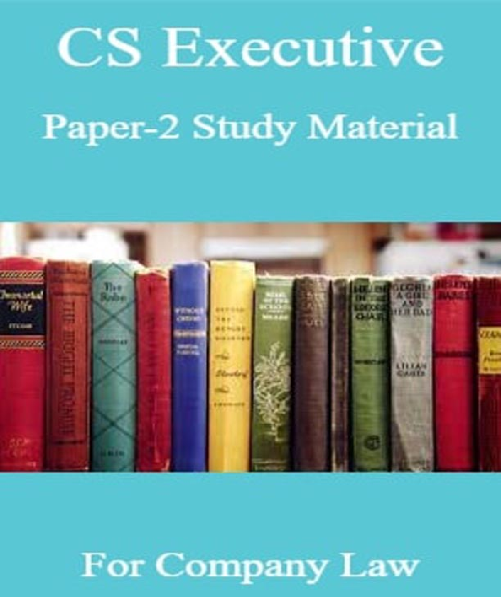 CS Executive Paper-2 Study Material For Company Law - Page 1