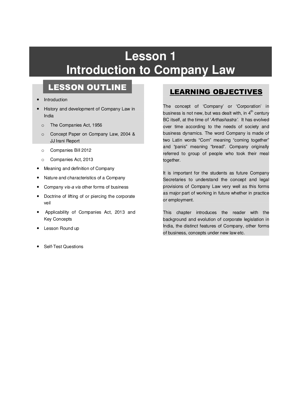 CS Executive Paper-2 Study Material For Company Law - Page 3