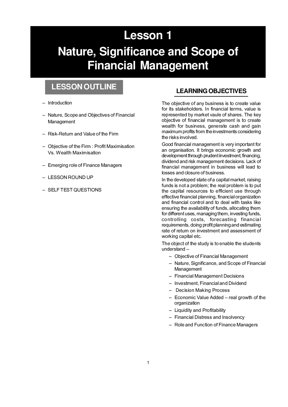 CS Executive Paper-8 Study Material For Financial And Strategic Management - Page 3