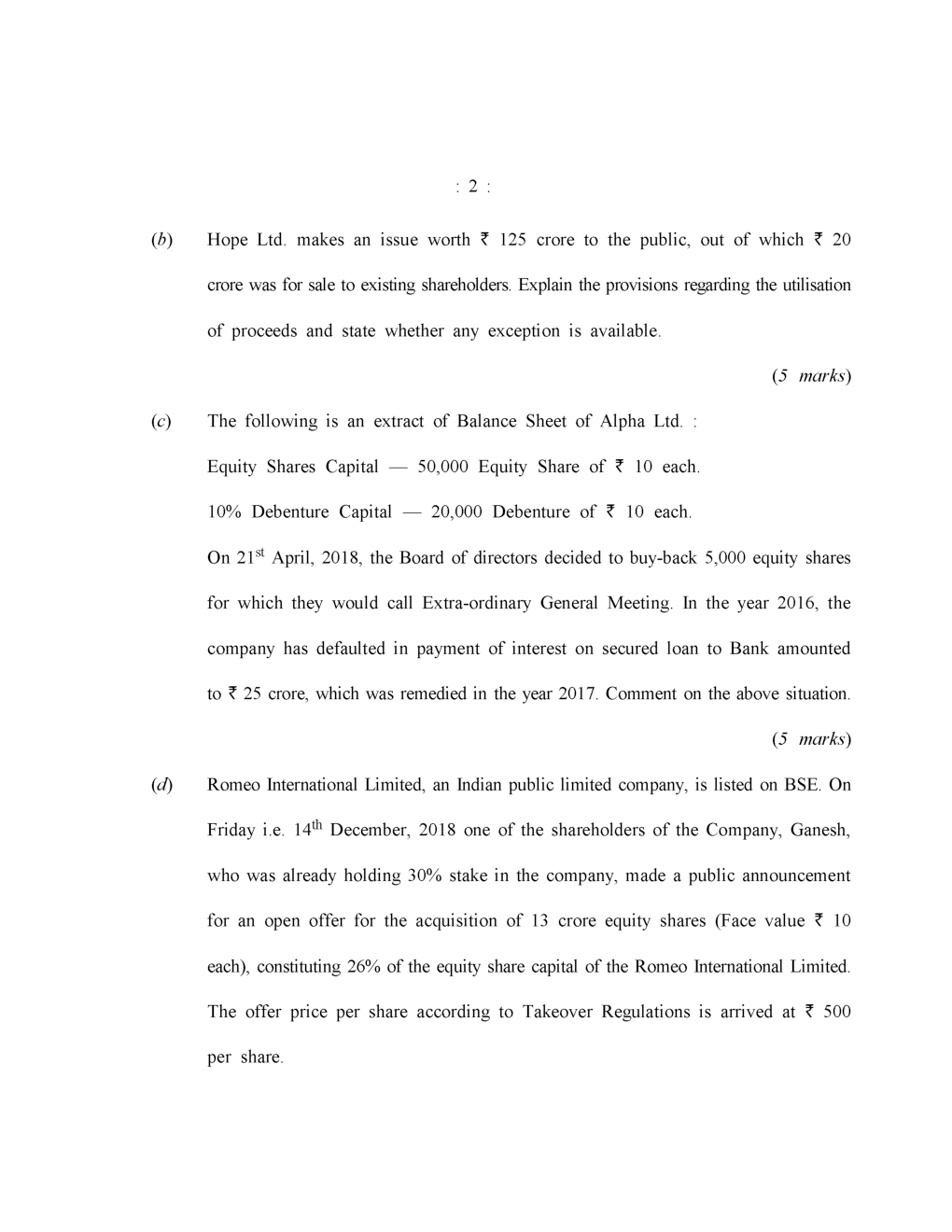 CS Executive Previous Year Question Paper-2020 - Page 3